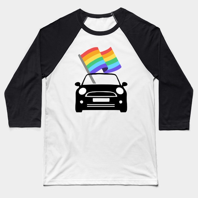 MINI Cooper Pride Baseball T-Shirt by  queerdo